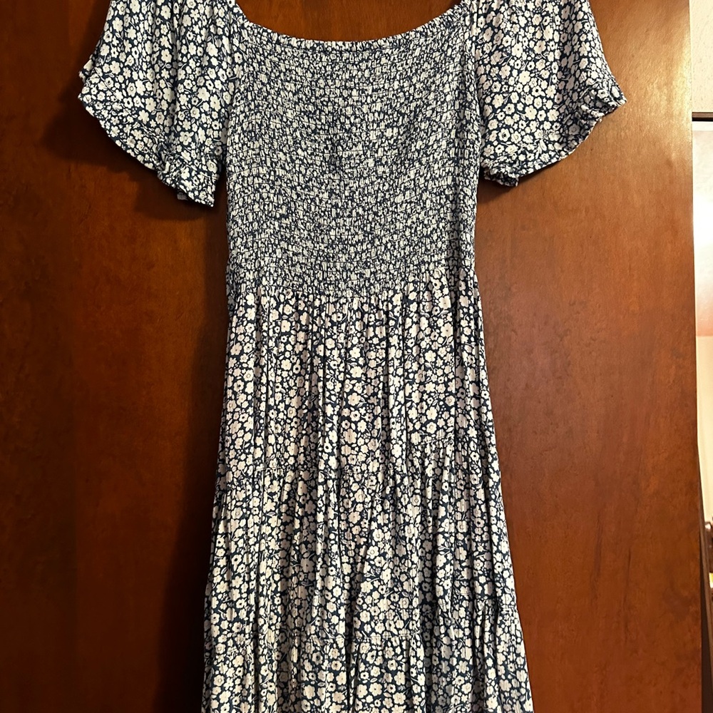Angie Blue and White Floral Mini Dress
